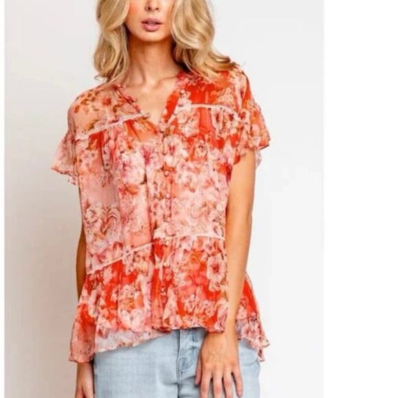 Johnny Was Jade YOURS TRULY SILK Sheer Blouse - Picture 7 of 7